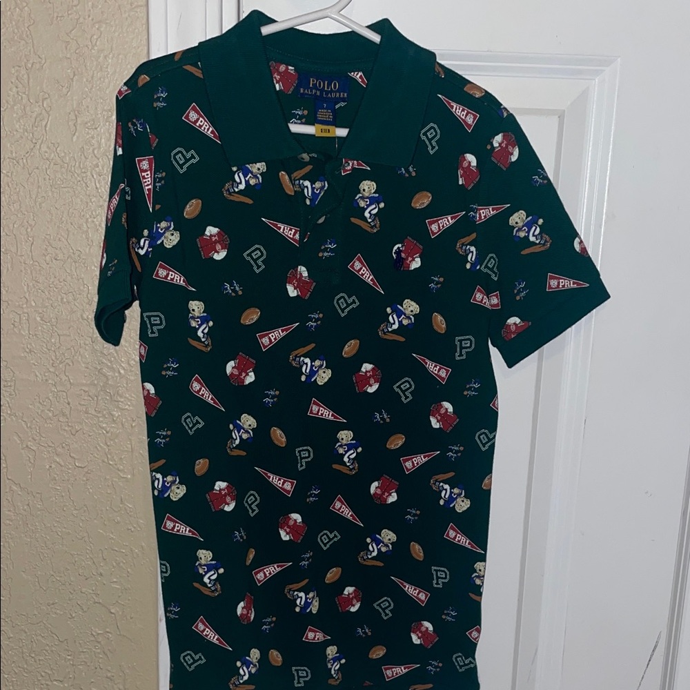 Polo by Ralph Lauren Boy’s Dark Green Patterned Polo